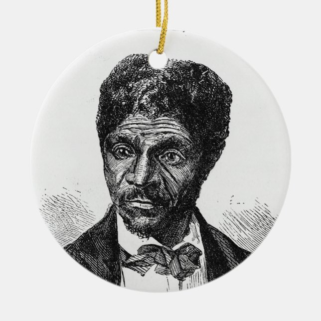 Ornamento De Cerâmica Retrato gravado do afro-americano Dred Scott (Frente)