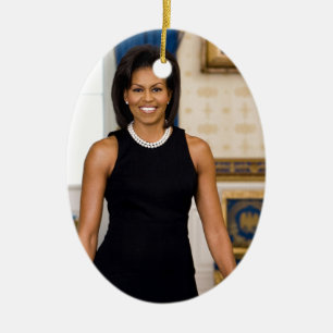Ornamento De Cerâmica Retrato Oficial da Primeira-Dama Michelle Obama