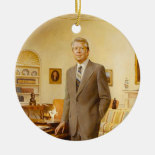 Ornamento De Cerâmica Retrato Presidencial da Casa Branca de James Carte