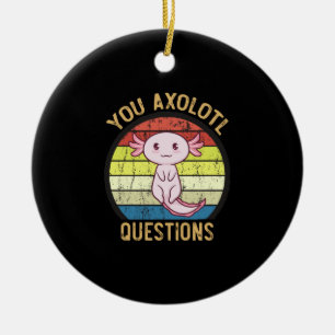 Ornamento De Cerâmica Retro 90 You Axolotl Questiona Vintage Sunset
