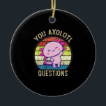 Ornamento De Cerâmica Retro 90s Divertidas Perguntas do Seu Axolote Vint<br><div class="desc">Retro 90s Perguntas do Seu Axolote Vintage Pôr do Sol fofo, axolote, amante, presente, kawaii, divertido, vintage, pôr do sol, retro, peixe axolote, citações, memes, presentes, Perguntas do Seu Axolote Camiseta Divertida do Axolote,  Camiseta do Axolote Fofa, Pôr do Sol Vintage com Axolote,  Camiseta Perguntas do Seu Axolote</div>