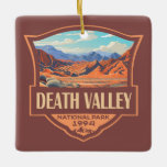 Ornamento De Cerâmica Retro da Ilustração do Parque Nacional do Vale da<br><div class="desc">Vetor de Vale da Morte trabalho de arte design. O parque é conhecido pelo Titus Canyon,  com uma cidade fantasma e rochas coloridas,  e pelos apartamentos salgados da bacia de Badwater,  o ponto mais baixo da América do Norte.</div>
