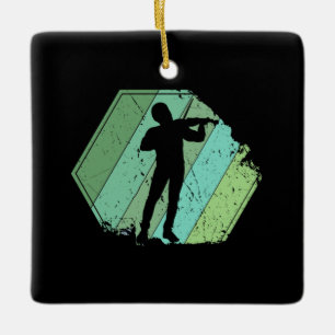 Ornamento De Cerâmica Retro do Violin Player