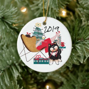 Ornamento De Cerâmica RETRO FINNISH LAPPHUND LAPPY 2019 Ornament