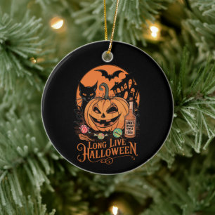 Ornamento De Cerâmica Retro Halloween Viva a Longa Queda da Temporada As