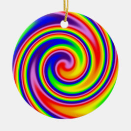 Ornamento De Cerâmica Retro Hippie Felizes Cores de Arco-Íris Suave Espi
