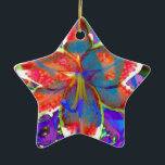 Ornamento De Cerâmica Retro Lily<br><div class="desc">Lily abstrato surreal romântica e colorida</div>