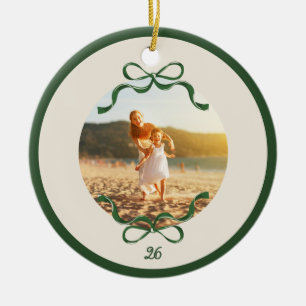Ornamento De Cerâmica Retro Moderno Verde Arcos Natal foto Vintage
