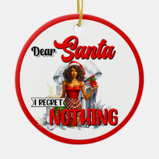 Ornamento De Cerâmica Retro Natal Pinup Caros Papais noeis Eu não me arr