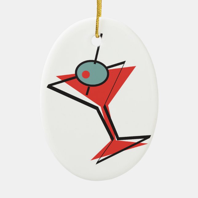 Ornamento De Cerâmica retro oliveira martini (Frente)