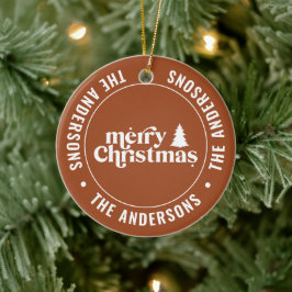 Ornamento De Cerâmica Retro Terracotta Natal Moderno Único