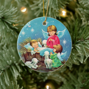 Ornamento De Cerâmica Retro vintage Natal adicionar mensagem Jesus