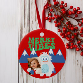 Ornamento De Cerâmica Retro Yeti Whimsical Kids Natal