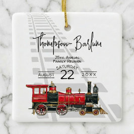 Ornamento De Cerâmica Reunião da Família do Trem Vermelho