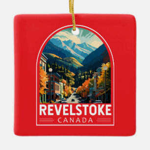 Ornamento De Cerâmica Revelstoke Canada Viagem Art Vintage