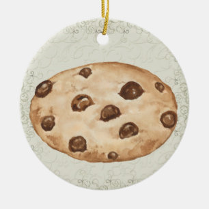 Ornamento De Cerâmica Revised Chocolate Chip Cookie - SRF