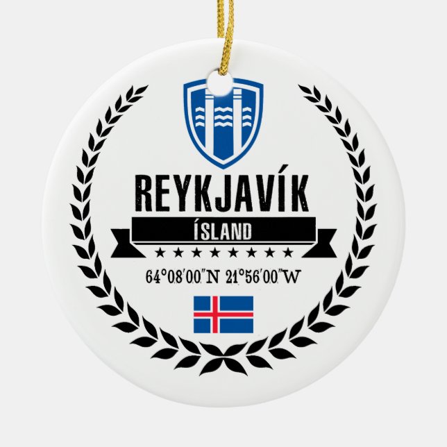 Ornamento De Cerâmica Reykjavík (Frente)
