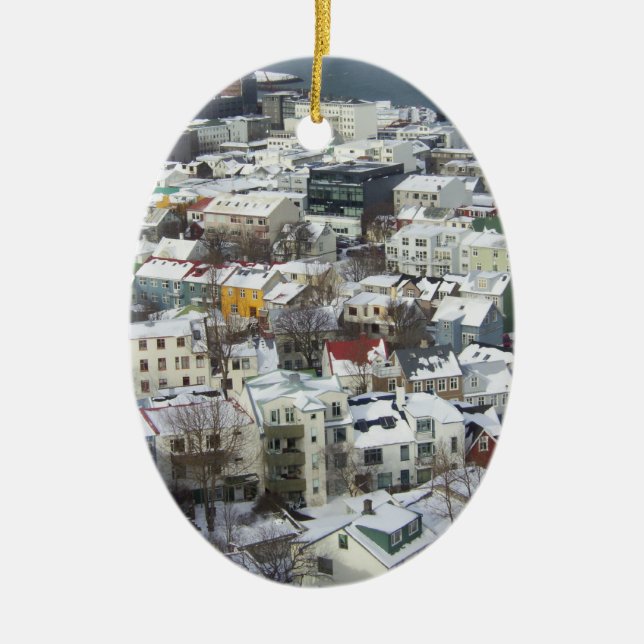 Ornamento De Cerâmica Reykjavik Islândia (Frente)