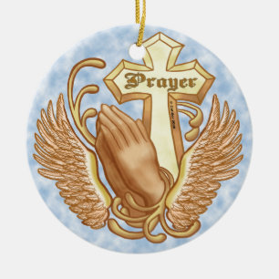 Ornamento De Cerâmica Reze Cristã Sempre Atravessa