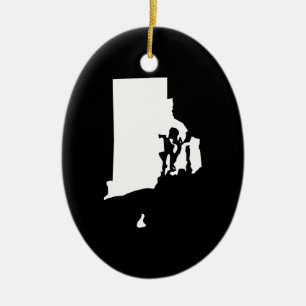 Ornamento De Cerâmica Rhode - ilha no branco e no preto