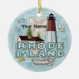 Ornamento De Cerâmica Rhode Island Lighthouse Cerâmica Ornament