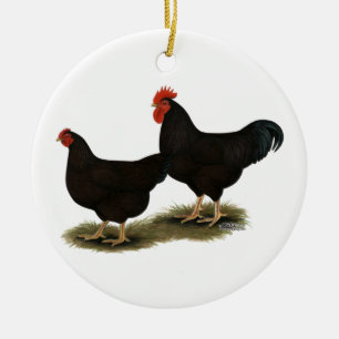 Ornamento De Cerâmica Rhode Island Red Bantams