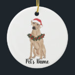 Ornamento De Cerâmica Ridgeback da Rodésia Personalizada<br><div class="desc">Faça a lista legal este ano com um ornamento do seu elfo rodeio favorito! Para os presentes mais doces,  emparelhe-o com um impressão de arte correspondente ou outro item da minha coleção!</div>