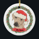 Ornamento De Cerâmica Ridgeback da Rodésia Personalizada<br><div class="desc">Façam a lista legal este ano com um ornamento personalizado do seu doce enigma da rodeia!</div>