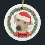 Ornamento De Cerâmica Ridgeback da Rodésia Personalizada<br><div class="desc">Façam a lista legal este ano com um ornamento personalizado do seu doce enigma da rodeia!</div>