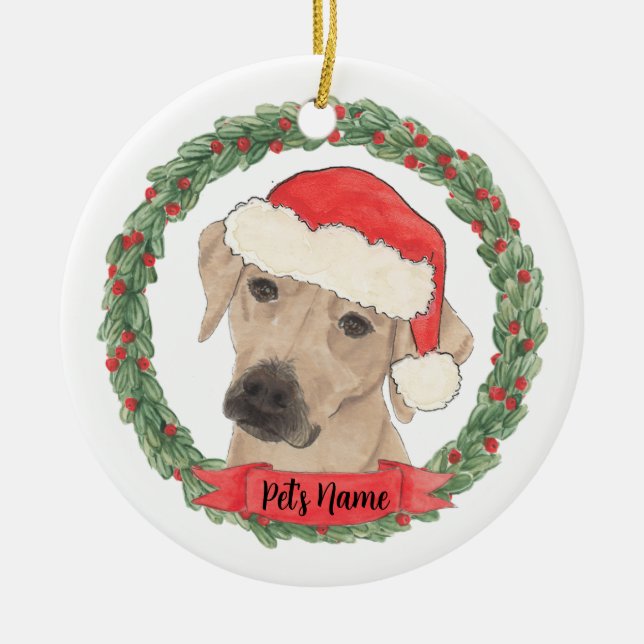 Ornamento De Cerâmica Ridgeback da Rodésia Personalizada (Frente)