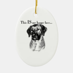 Ornamento De Cerâmica Ridgeback Feliz da Rodésia