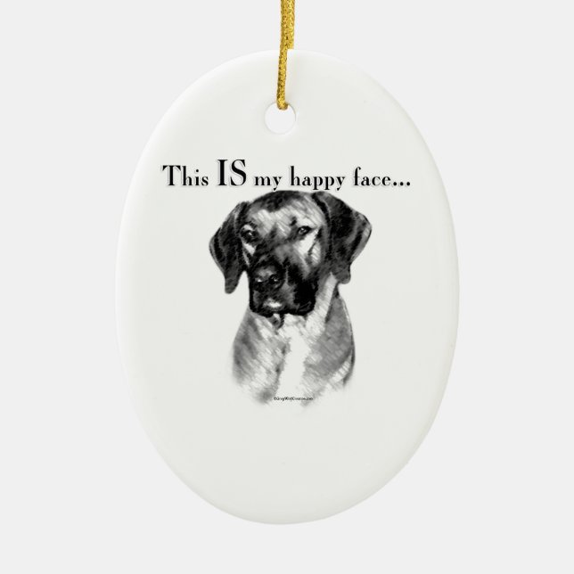 Ornamento De Cerâmica Ridgeback Feliz da Rodésia (Frente)
