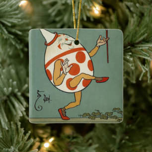 Ornamento De Cerâmica Rima de berçário do ganso de mãe do vintage,