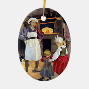 Ornamento De Cerâmica Rima de berçário do padeiro e das crianças do