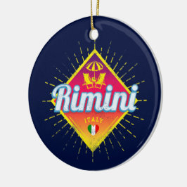Ornamento De Cerâmica Rimini Emilia-Romagna Itália Pôr do Sol Retrô Vint
