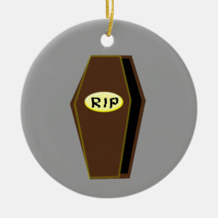 Ornamento De Cerâmica RIP Halloween Coffin of Doom Ornament