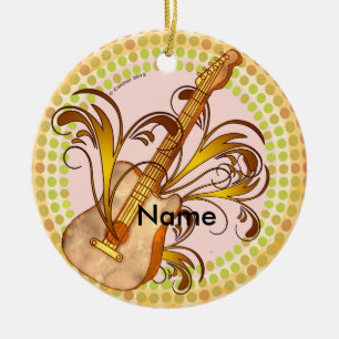 Ornamento De Cerâmica Ritmo de Guitarra