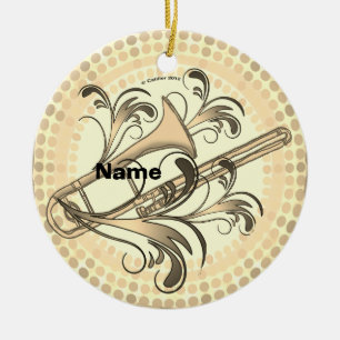 Ornamento De Cerâmica Ritmo de Trombone 