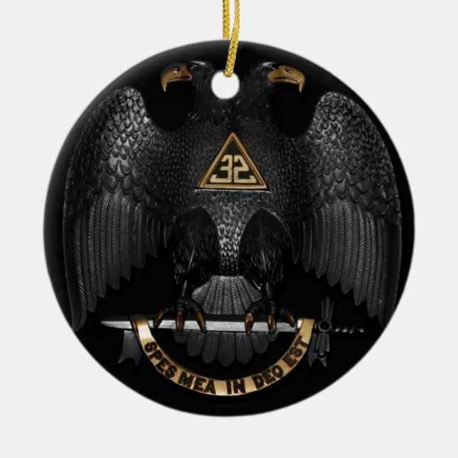 Ornamento De Cerâmica Rito escocês pedreiro Eagle de 32 graus (Frente)
