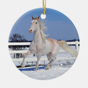 Ornamento De Cerâmica Roan vermelho na neve