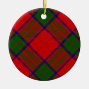 Ornamento De Cerâmica Robertson tartan xadrez verde vermelha