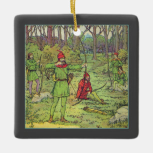 Ornamento De Cerâmica Robin Hood na Floresta