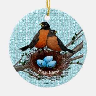 Ornamento De Cerâmica Robins Nest Cerâmica Ornament
