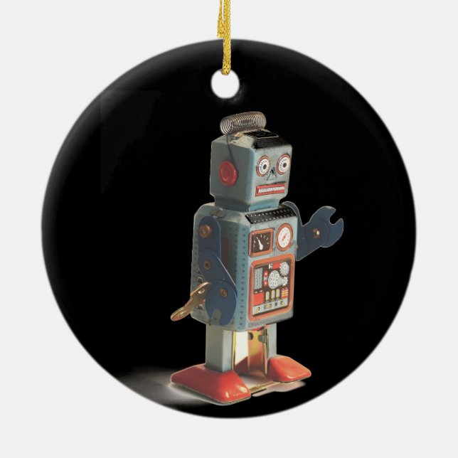 Ornamento De Cerâmica Robô de Brinquedos retrô (Traseira)