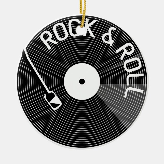 Ornamento De Cerâmica Rock And Roll Vinyl Record (Frente)