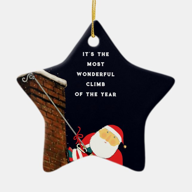 Ornamento De Cerâmica Rock Climbing Holiday Gift (Frente)