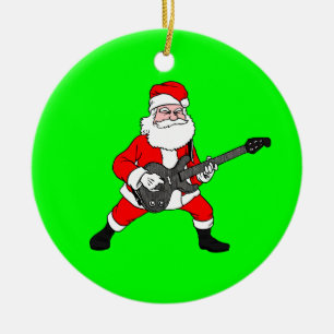 Ornamento De Cerâmica Rock N Roll Papai Noel