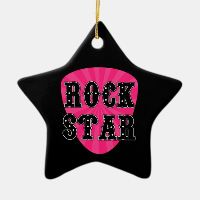 Ornamento De Cerâmica Rock Star Guitar Pick (Frente)