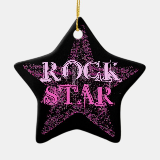 Ornamento De Cerâmica "Rock Star" Princesa Ornament (Frente)