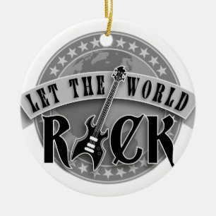 Ornamento De Cerâmica rock the let world electric bass guitar
